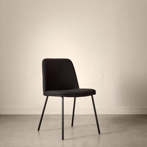 Black Fabric and Metal Dining Chair