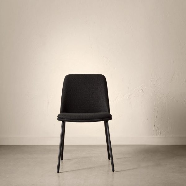 Black Fabric and Metal Dining Chair