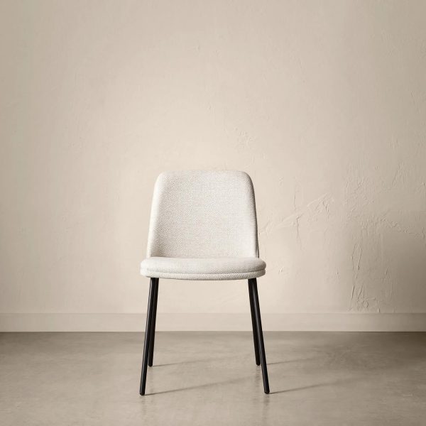 Oatmeal Fabric and Metal Dining Chair