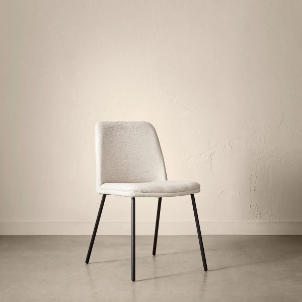 Oatmeal Fabric and Metal Dining Chair