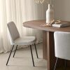 Oatmeal Fabric and Metal Dining Chair