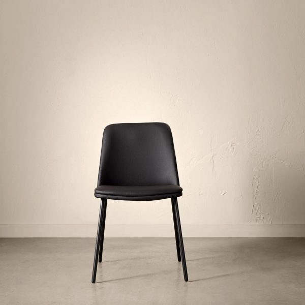 F27_SS_dining-chair_9408185_0126_WEB Black Faux Leather and Metal Dining Chair