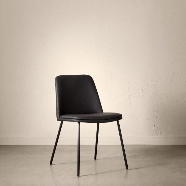 F27_SS_dining-chair_9408185_0128_WEB Black Faux Leather and Metal Dining Chair