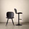 Black Fabric and Metal Dining Chair