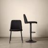 Black Fabric and Metal Dining Chair
